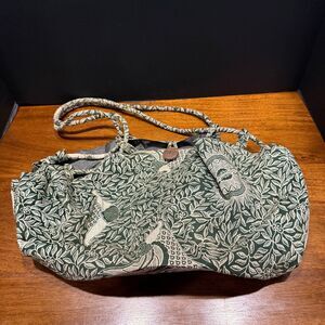 Green Fields Batik Peacock Tote Bag 100% Cotton Boho